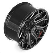 Set(4) 20x9 4P80R Gloss Black Brushed with Tinted Clear - 6x135 &amp; 6x139.7 +0ET