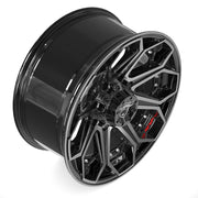 Set(4) 20x9 4P80R Gloss Black Brushed with Tinted Clear - 8x165.1 +0ET