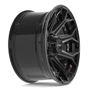 Set(5) 20x10 4P80R Gloss Black Brushed with Tinted Clear - 5x127 &amp; 5x139.7 -24ET
