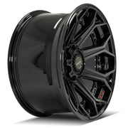 22x10 4P80R Gloss Black Brushed with Tinted Clear - 5x127 + 5x139.7 -24ET