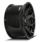 22x10 4P80R Gloss Black Brushed with Tinted Clear - 5x127 + 5x139.7 -24ET