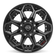 Set(4) 20x10 4P80R Gloss Black Brushed with Tinted Clear - 8x180 -24ET