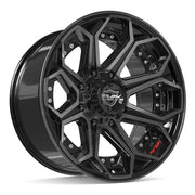 20x10 4P80R Gloss Black Brushed with Tinted Clear - 8x180 -24ET