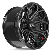 20x10 4P80R Gloss Black Brushed with Tinted Clear - 8x180 -24ET