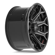 20x10 4P80R Gloss Black Brushed with Tinted Clear - 8x180 -24ET