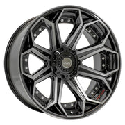 22x10 4P80R Gloss Black Brushed - 5x127 + 5x139.7 -24ET