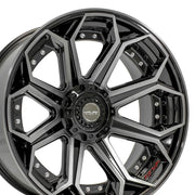 22x10 4P80R Gloss Black Brushed - 5x127 + 5x139.7 -24ET