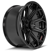 22x10 4P80R Gloss Black Brushed with Tinted Clear - 5x127 + 5x139.7 -24ET