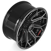 22x10 4P80R Gloss Black Brushed with Tinted Clear - 6x135 + 6x139.7 -18ET