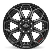 22x10 4P80R Gloss Black Brushed with Tinted Clear - 8x170 -24ET