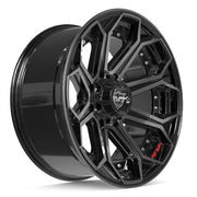 Set(4) 22x10 4P80R Gloss Black Brushed with Tinted Clear - 8x165.1 -24ET