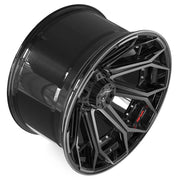 Set(4) 22x12 4P80R Gloss Black Brushed with Tinted Clear - 8x170 -44ET