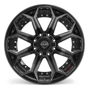 22x12 4P80R Gloss Black Brushed with Tinted Clear - 8x165.1 -44ET