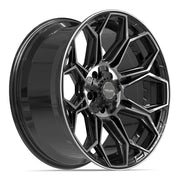 Set(5) 20x9 4P83 Gloss Black Brushed with Tinted Clear - 5x127 &amp; 5x139.7 +0ET with 275/55r20 Sailun TerraMax AT2 Tires