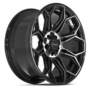 Set(4) 20x9 4P83 Gloss Black Brushed with Tinted Clear - 5x127 &amp; 5x139.7 +0ET
