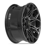 20x9 4P83 Gloss Black Brushed with Tinted Clear - 5x127 + 5x139.7 +0ET