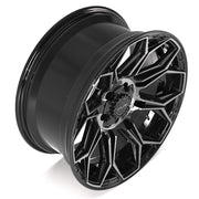 Set(4) 20x9 4P83 Gloss Black Brushed with Tinted Clear - 5x127 &amp; 5x139.7 +0ET