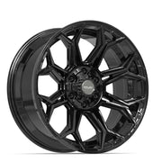 Set(4) 20x9 4P83 Gloss Black - 6x135 &amp; 6x139.7 +0ET with 275/55r20 Bridgestone Dueler Alenza HL Plus Tires &amp; TPMS
