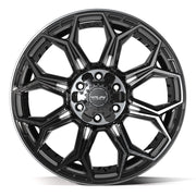 Set(4) 20x9 4P83 Gloss Black Brushed with Tinted Clear - 6x135 &amp; 6x139.7 +0ET with 275/55r20 TBB TS-37 AT Tires &amp; TPMS