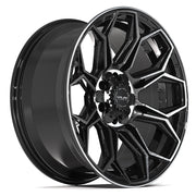 Set(4) 20x9 4P83 Gloss Black Brushed with Tinted Clear - 6x135 &amp; 6x139.7 +0ET with 275/55r20 Sailun TerraMax RT Tires
