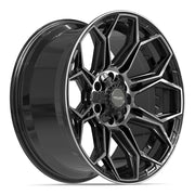 Set(4) 20x9 4P83 Gloss Black Brushed with Tinted Clear - 6x135 &amp; 6x139.7 +0ET with 275/55r20 Sailun TerraMax AT2 Tires