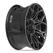 20x9 4P83 Gloss Black Brushed with Tinted Clear - 6x135 + 6x139.7 +0ET