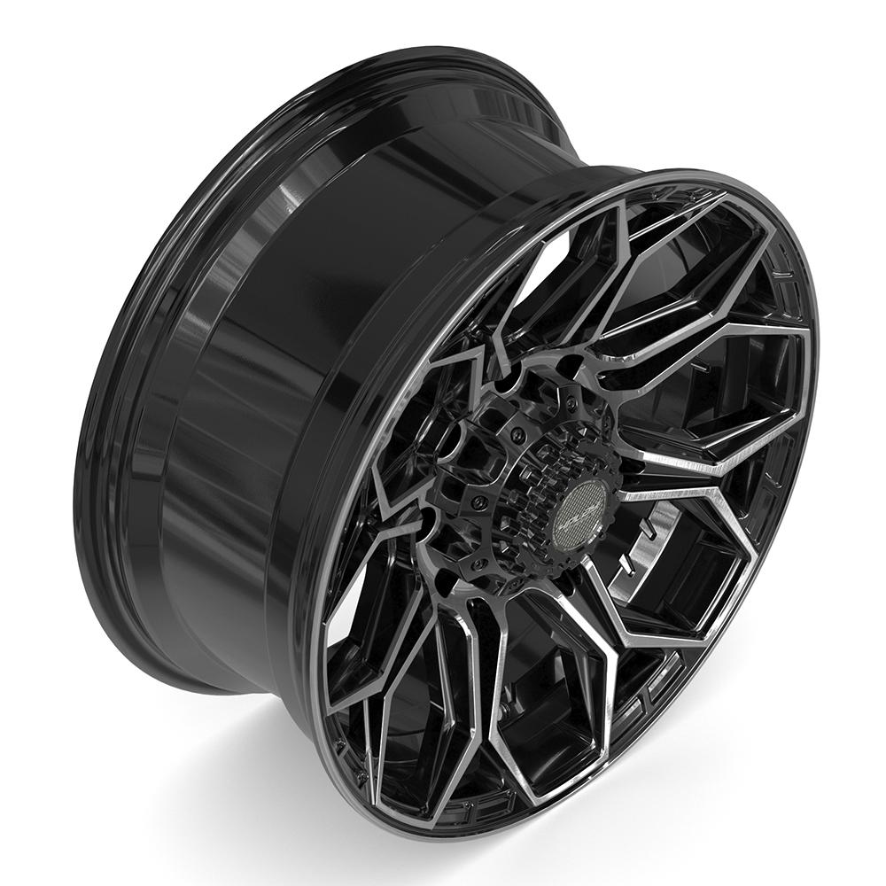 4PLAY 4P83 20x9 8x180 0et Gloss Black Brushed with Tinted Clear