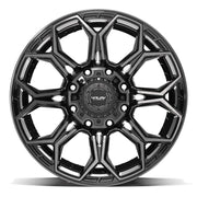 Set(4) 20x9 4P83 Gloss Black Brushed with Tinted Clear - 8x165.1 +0ET