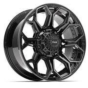Set(4) 20x9 4P83 Gloss Black Brushed with Tinted Clear - 8x165.1 +0ET