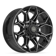 20x9 4P83 Gloss Black Brushed with Tinted Clear - 8x165.1 +0ET