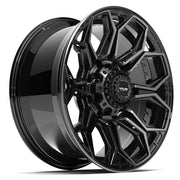 Set(4) 20x9 4P83 Gloss Black Brushed with Tinted Clear - 8x165.1 +0ET