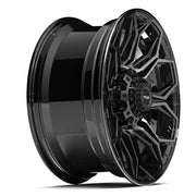 Set(4) 20x9 4P83 Gloss Black Brushed with Tinted Clear - 8x165.1 +0ET