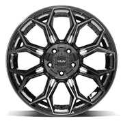 Set(4) 20x10 4P83 Gloss Black Brushed with Tinted Clear - 5x127 &amp; 5x139.7 -18ET
