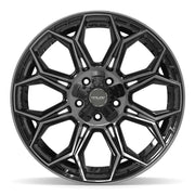 Set(4) 20x10 4P83 Gloss Black Brushed with Tinted Clear - 5x127 &amp; 5x139.7 -18ET