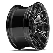 Set(4) 20x10 4P83 Gloss Black Brushed with Tinted Clear - 5x127 &amp; 5x139.7 -18ET