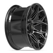 Set(5) 20x10 4P83 Gloss Black Brushed with Tinted Clear - 5x127 &amp; 5x139.7 -18ET