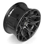 Set(4) 20x10 4P83 Gloss Black Brushed with Tinted Clear - 5x127 &amp; 5x139.7 -18ET