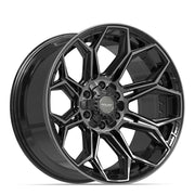 20x10 4P83 Gloss Black Brushed with Tinted Clear - 6x135 + 6x139.7 -18ET