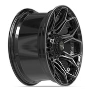Set(4) 20x10 4P83 Gloss Black Brushed with Tinted Clear - 8x170 -18ET