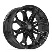 Set(4) 22x9 4P83 Gloss Black - 6x135 &amp; 6x139.7 +12ET with 285/45r22 Sailun TerraMax RT Tires &amp; TPMS