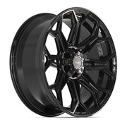 Set(4) 22x9 4P83 Gloss Black - 6x135 &amp; 6x139.7 +12ET with 33x12.50r22 Sailun TerraMax RT Tires