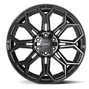 Set(4) 22x9 4P83 Gloss Black Brushed with Tinted Clear - 6x135 &amp; 6x139.7 +12ET