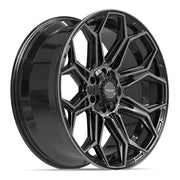 22x9 4P83 Gloss Black Brushed with Tinted Clear - 6x135 + 6x139.7 +12ET