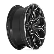 Set(4) 22x9 4P83 Gloss Black Brushed with Tinted Clear - 6x135 &amp; 6x139.7 +12ET