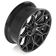 Set(4) 22x9 4P83 Gloss Black Brushed with Tinted Clear - 6x135 &amp; 6x139.7 +12ET