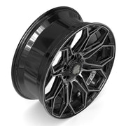 Set(4) 22x9 4P83 Gloss Black Brushed with Tinted Clear - 6x135 &amp; 6x139.7 +12ET