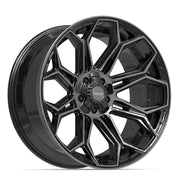 Set(5) 22x10 4P83 Gloss Black Brushed with Tinted Clear - 5x127 &amp; 5x139.7 -18ET