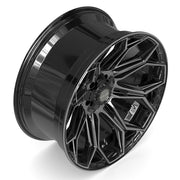 Set(5) 22x10 4P83 Gloss Black Brushed with Tinted Clear - 5x127 &amp; 5x139.7 -18ET
