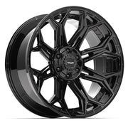 Set(4) 22x10 4P83 Gloss Black - 6x135 &amp; 6x139.7 -18ET with 285/45r22 Sailun TerraMax RT Tires &amp; TPMS