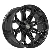 Set(4) 22x10 4P83 Gloss Black - 6x135 &amp; 6x139.7 -18ET with 33x12.50r22 Sailun TerraMax RT Tires &amp; TPMS